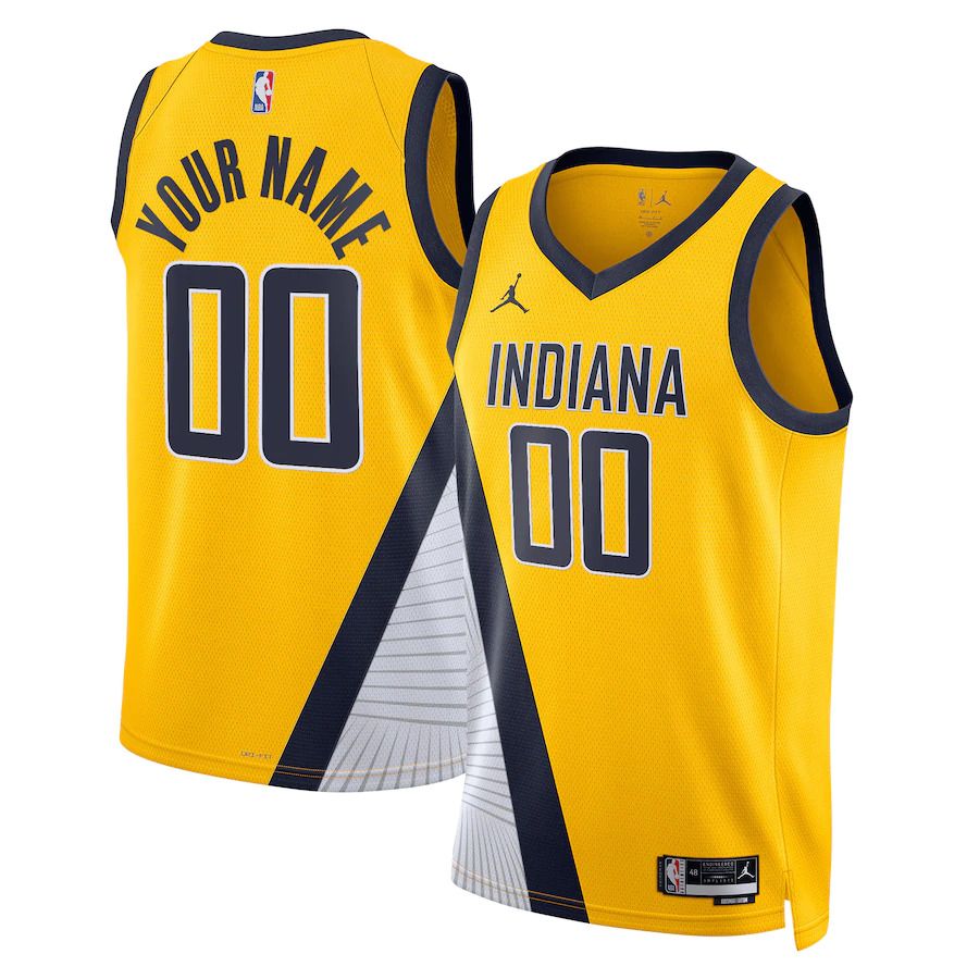 Men Indiana Pacers Jordan Brand Yellow Statement Edition 2022-23 Swingman Custom NBA Jersey